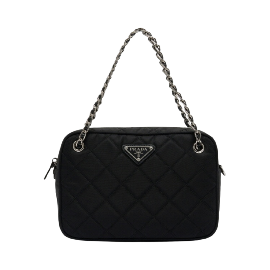 1BH910-2AS3-F0002 Prada Nylon Quilted Chain Mini Shoulder Bag Black