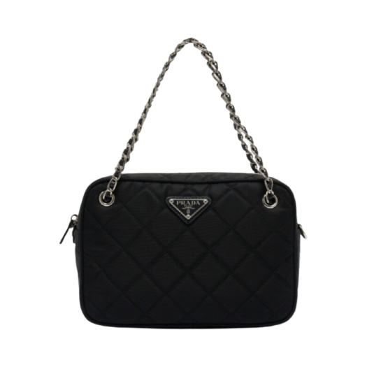 1BH910-2AS3-F0002 Prada Nylon Quilted Chain Mini Shoulder Bag Black