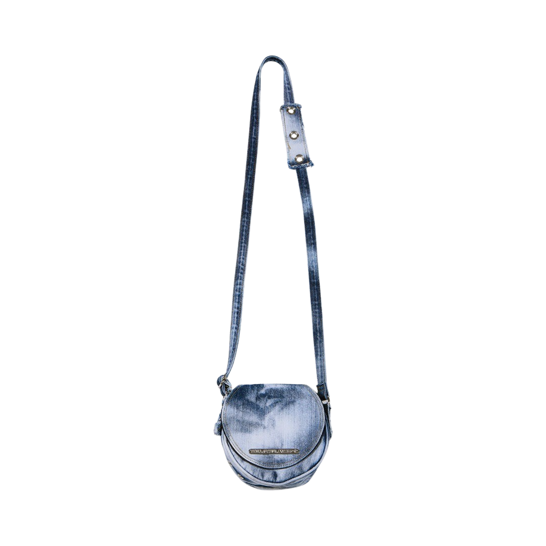 더뮤지엄비지터 워시드 데님 미니백 화이트 블루