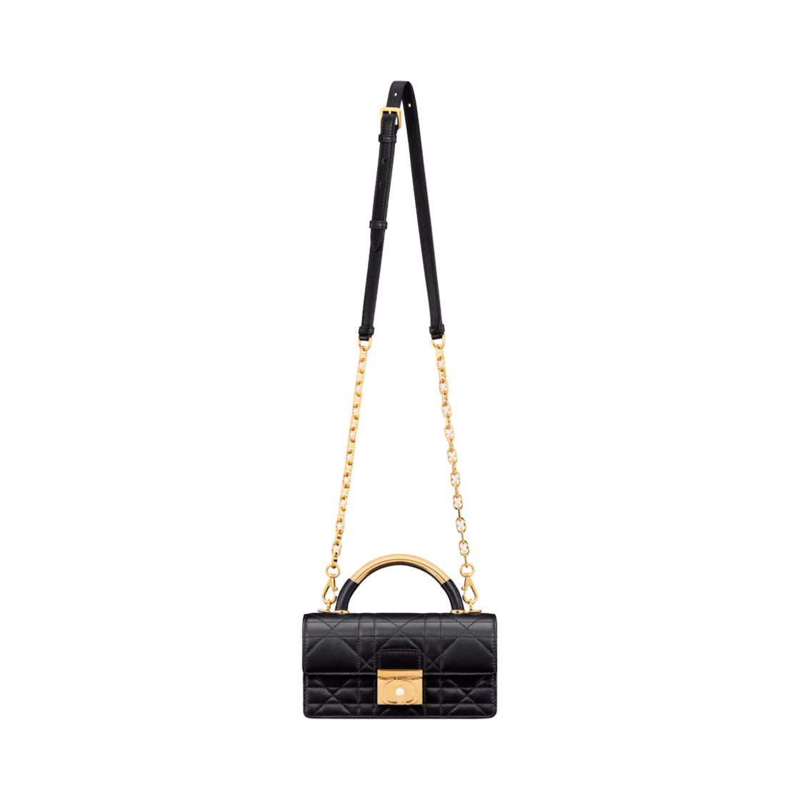 디올 미니 디올 앙쥬 백 매크로까나쥬 카프스킨 블랙(Dior Mini Dior Ange Bag Macrocannage Calfskin Black) - 5