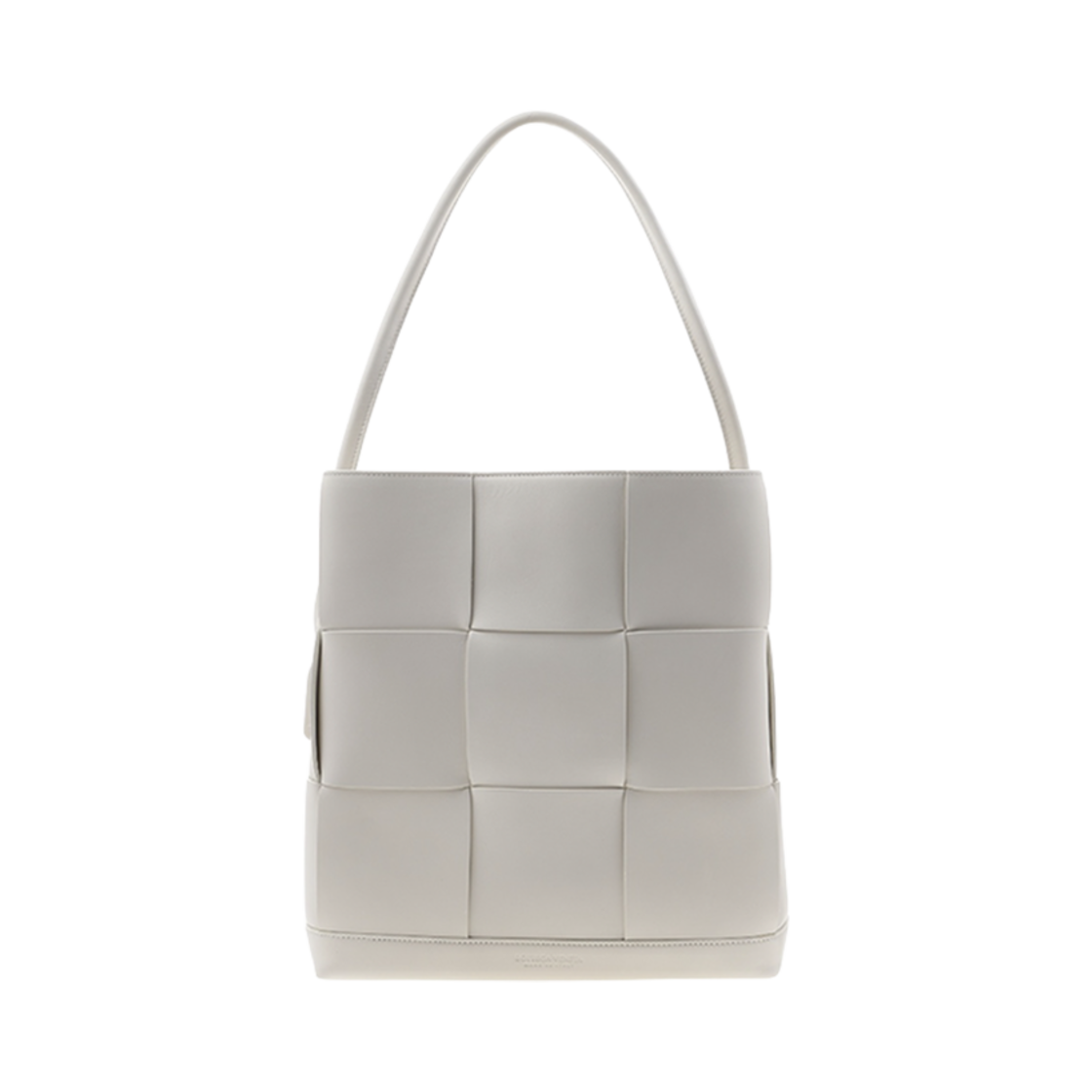 702282VMAP19005 Bottega Veneta Intrecciato Arco Shoulder Bag White