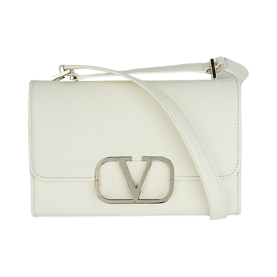 B0L49MUS098 Valentino Vlogo Shoulder Bag Ivory