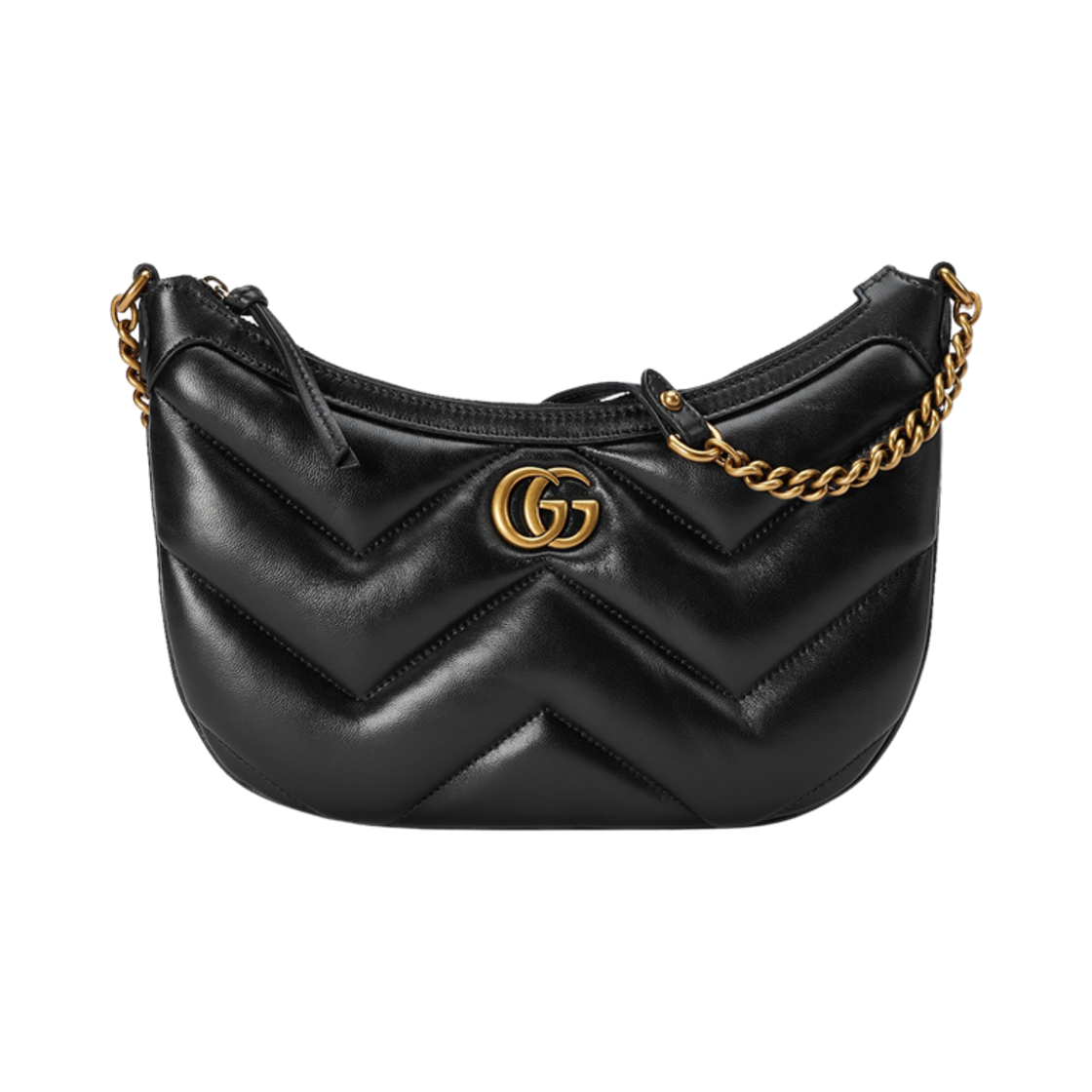 구찌 GG 마몽 스몰 숄더백 블랙 레더(Gucci GG Marmont Small Shoulder Bag Black Leather)