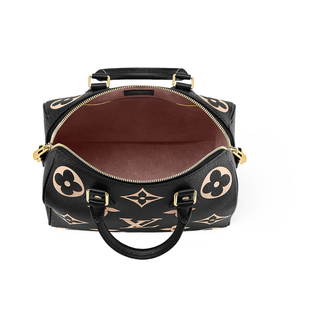 루이비통 스피디 반둘리에 25 바이컬러 모노그램 앙프렝뜨 레더 느와르 베이지(Louis Vuitton Speedy Bandouliere 25 Bicolor Monogram Empreinte Leather Noir Beige) - 3