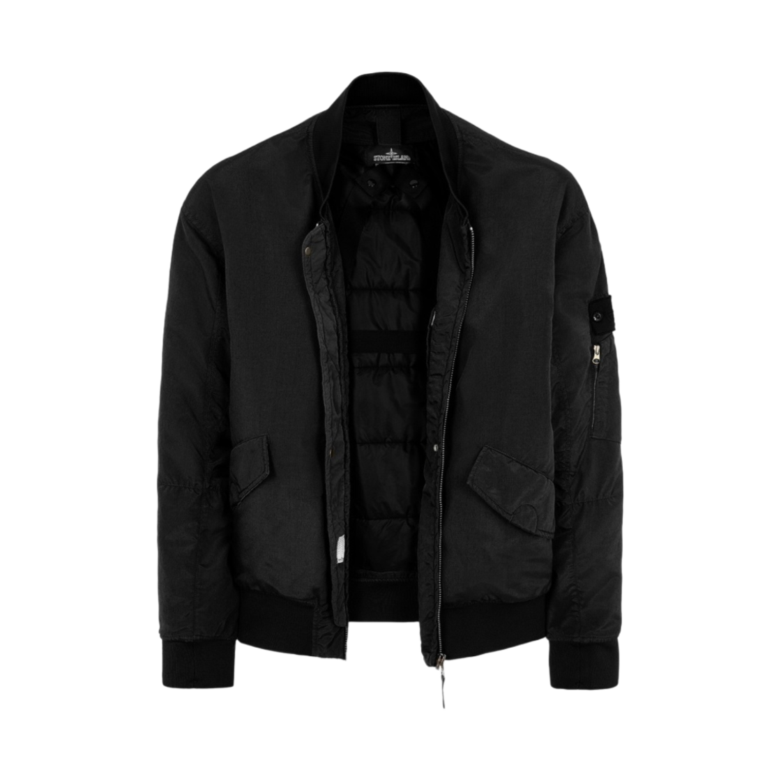 751940706-V2029 Stone Island Shadow Project 40706 Hollowcore Poly Light Garment Dyed Bomber Jacket Black - 21FW - #4