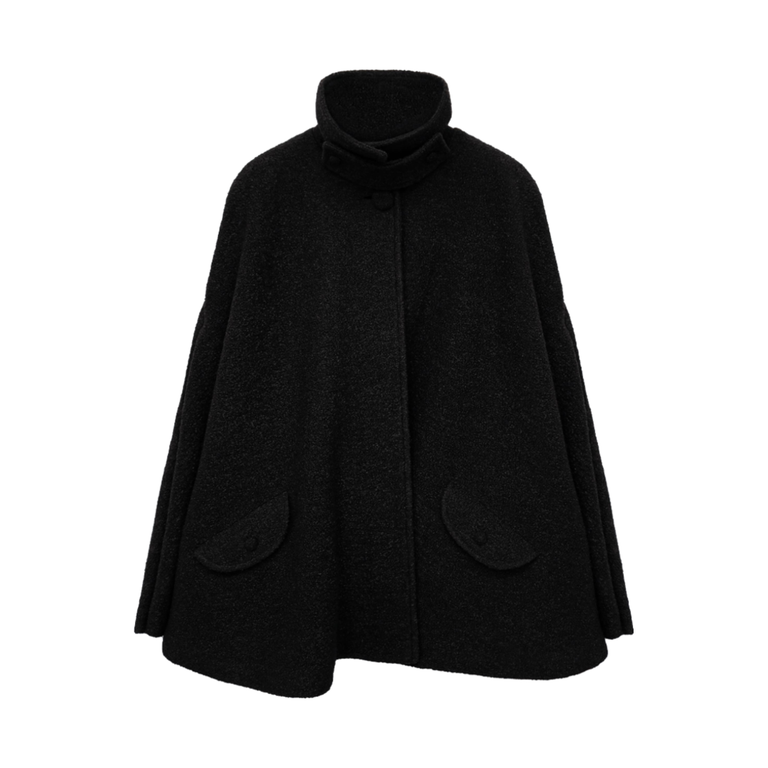 나비버스 하프 케이프 코트 블랙(NAVIVERSE Half Cape Coat Black)