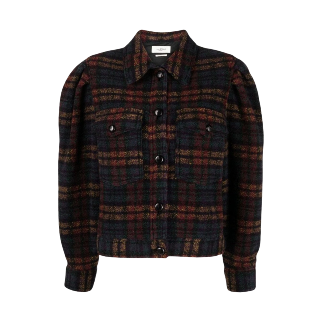 (W) 이자벨 마랑 레이코 체크 코트 멀티컬러 블랙 - 22FW((W) Isabel Marant Leiko Checked Coat Multicolor Black - 22FW) - 1