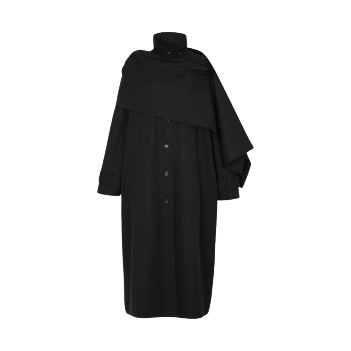 DQ1WC001-DN Leha Women Maisie Oversized Scarf Detail Trench Coat Dark Navy