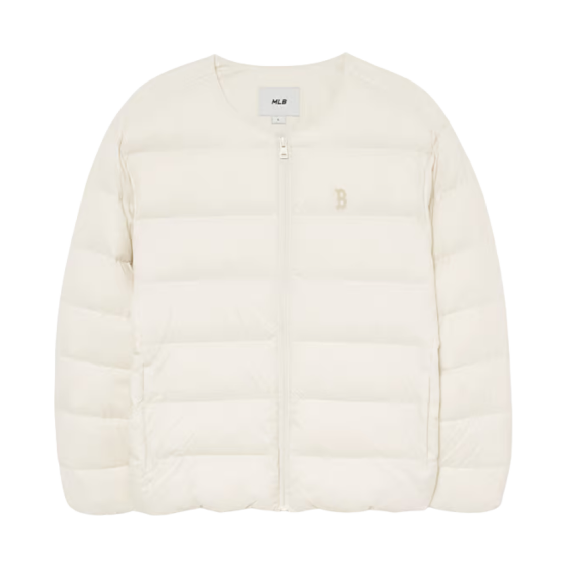 3ADJB1536-43CRM MLB Basic U Neck Goose Lightweight Puffer Jacket Boston Red Sox Cream