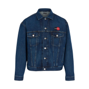 Balenciaga Uniform Logo Denim Jacket Blue