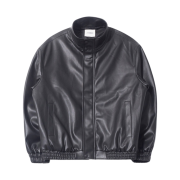 QT8 Garments TL Synthetic Leather Hidden Jacket Black