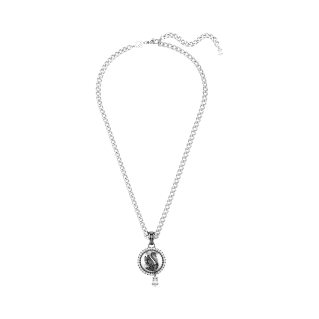5680868 (W) Swarovski Swan Pendant Crystal Pearl Swan Grey Rhodium Plated