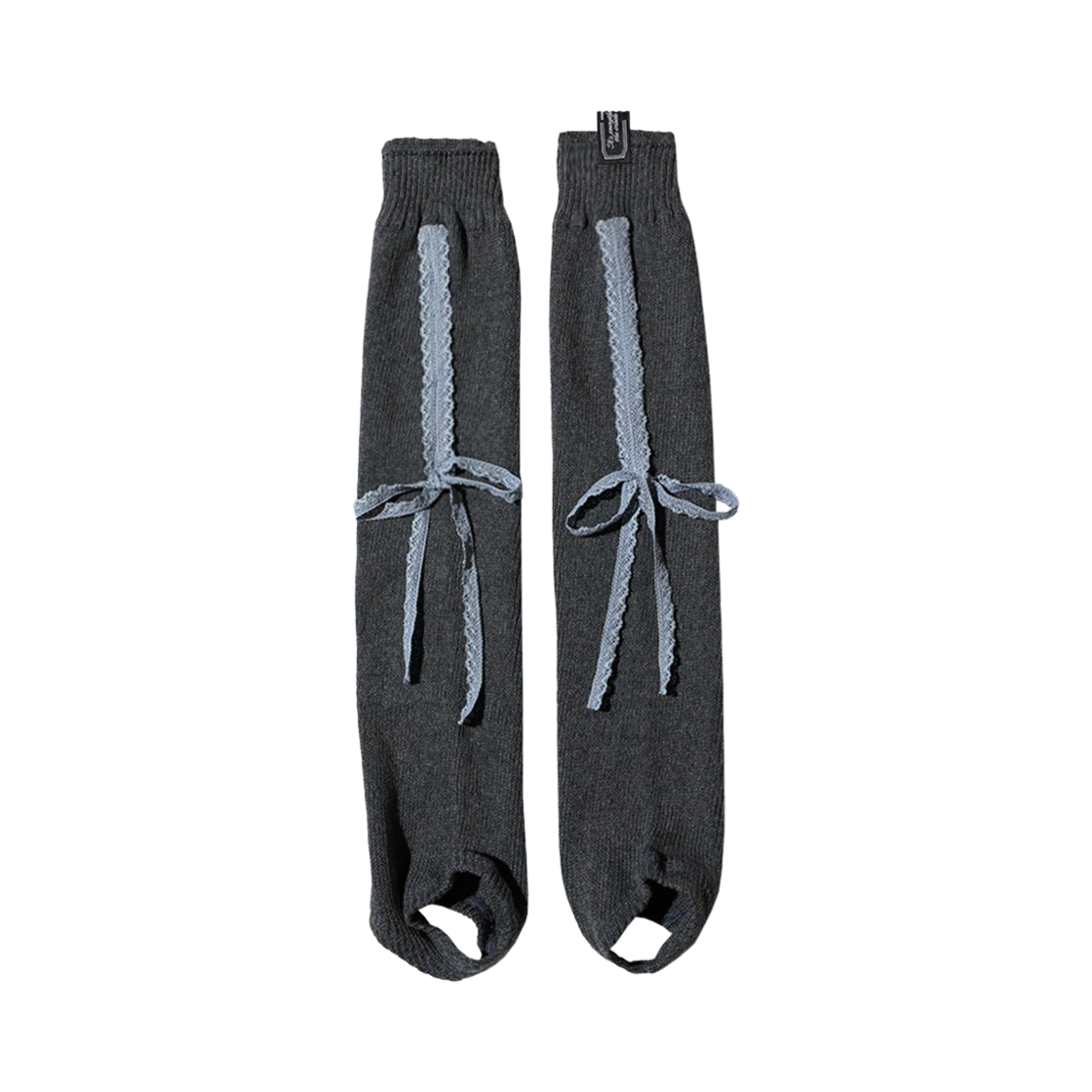 23WTAC007 Saenginstudios Lace Ribbon Leg Warmer Light Blue