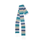Acne Studios Skinny Wool-Alpaca Fringe Muffler Blue Grey