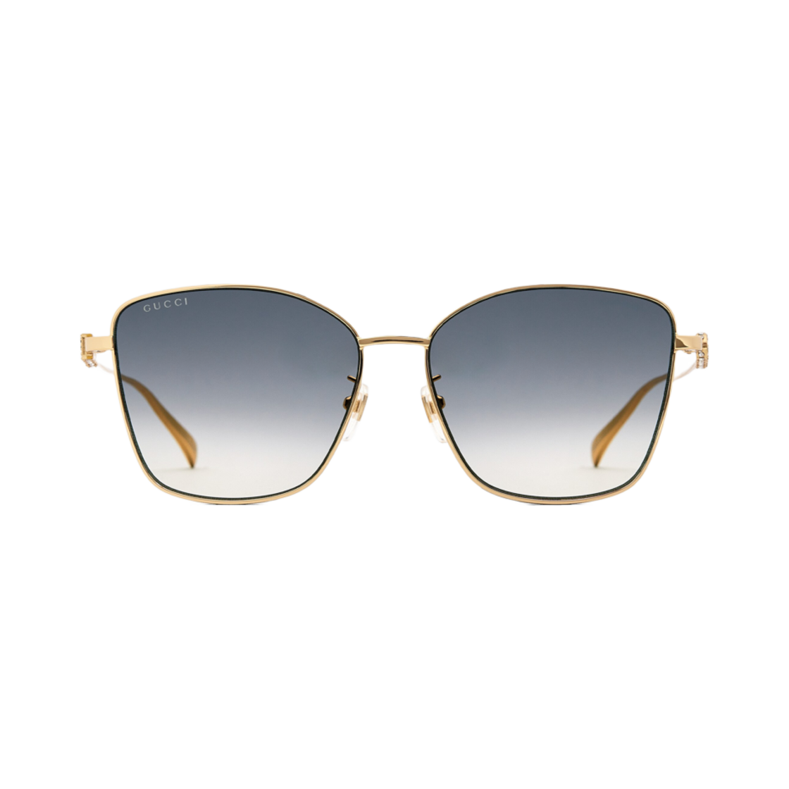 819548-I3332-8012 (W) Gucci Low Nose Bridge Fit Butterfly Sunglasses Shiny Yellow Gold