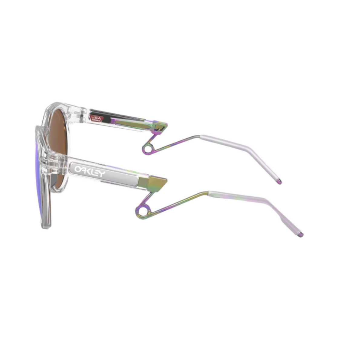 오클리 HSTN 메탈 매트 클리어 프레임 프리즘 바이올렛 렌즈 하이 브릿지 핏(Oakley HSTN Metal Matte Clear Frame Prizm Violet Lenses High Bridge Fit) - 3