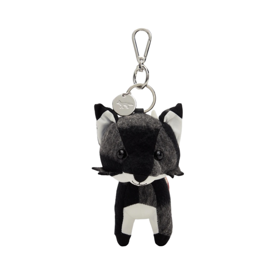 메종 키츠네 빅 폭스 백 참 블랙 화이트 체크(Maison Kitsune Big Fox Bag Charm Black White Check) - 1