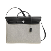 Hermes Herbag Messenger 39 Bag H Viking Canvas Hunter & Palladium Ecru Noir