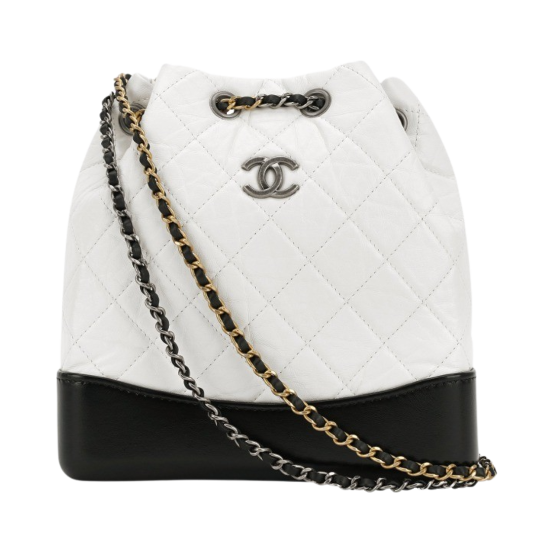 샤넬 스몰 가브리엘 백팩 빈티지 카프스킨 & 골드 실버 메탈 화이트 블랙(Chanel Small Gabrielle Backpack Aged Calfskin & Gold Silver White Black)