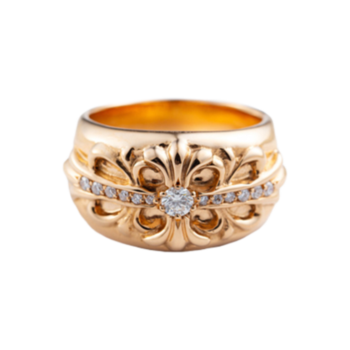 888832323232 Hansroom Chrome Hearts 22K Floral Cross Ring Pave Diamond(Original)