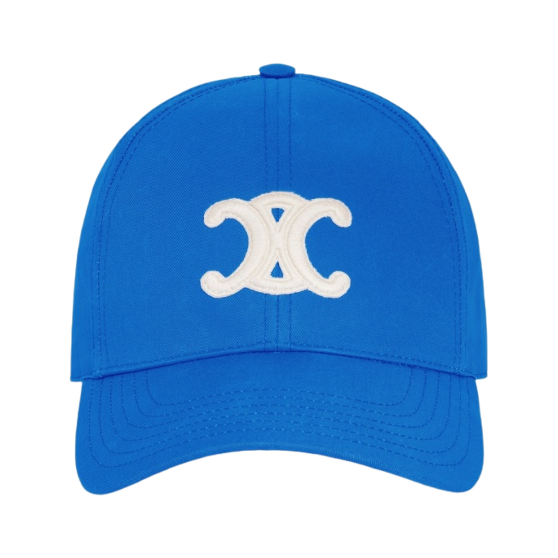 (W) 셀린느 코튼 트리옹프 베이스볼 캡 일렉트릭 블루((W) Celine Triomphe Baseball Cap in Cotton Electric Blue) - 1