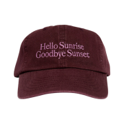Hello Sunrise Classic Typo Logo Ball Cap Burgundy