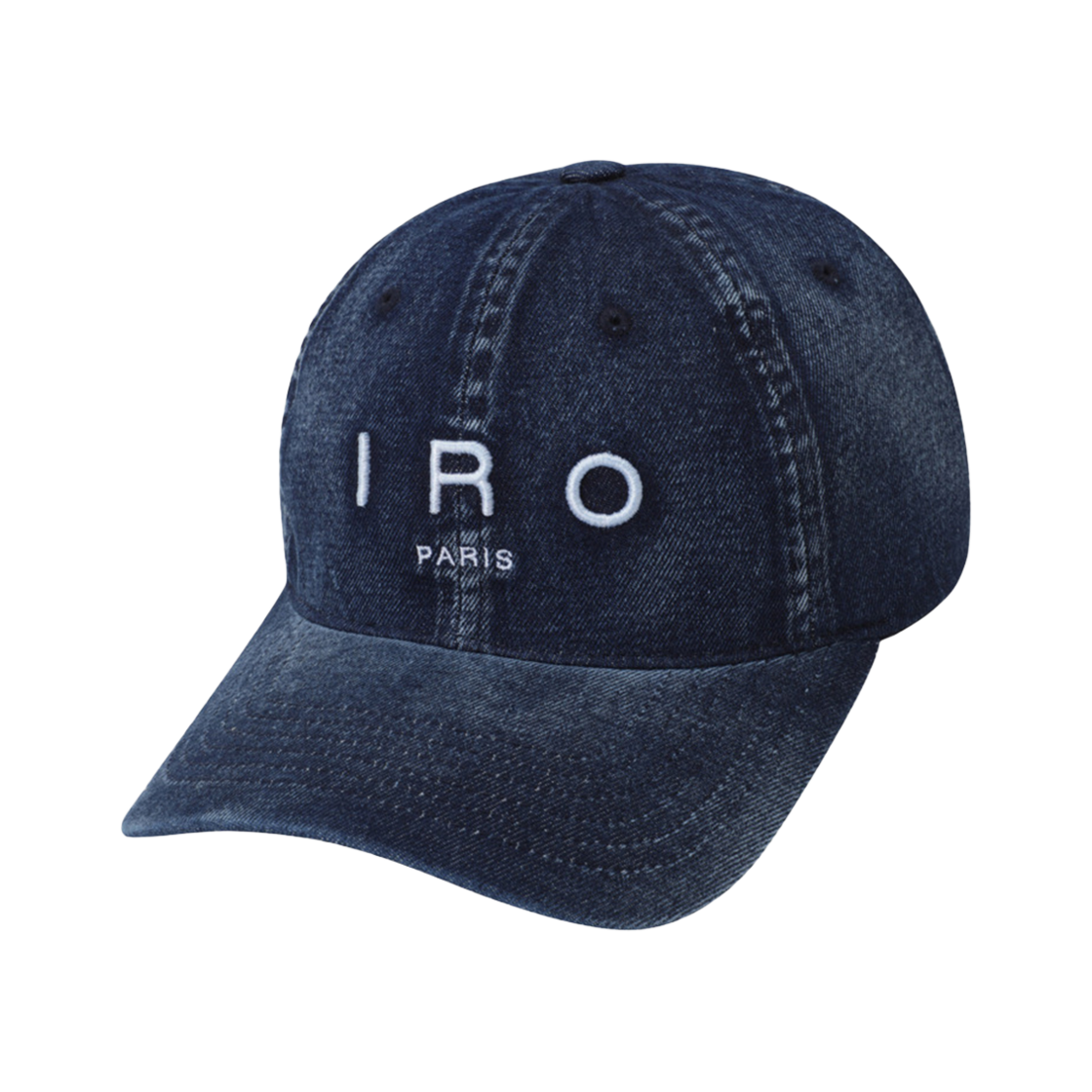 이로 트로이 이로 로고 자수 워시드 데님 볼캡 블루(Iro Troyes Iro Logo Embroidery Denim Ball Cap Blue)