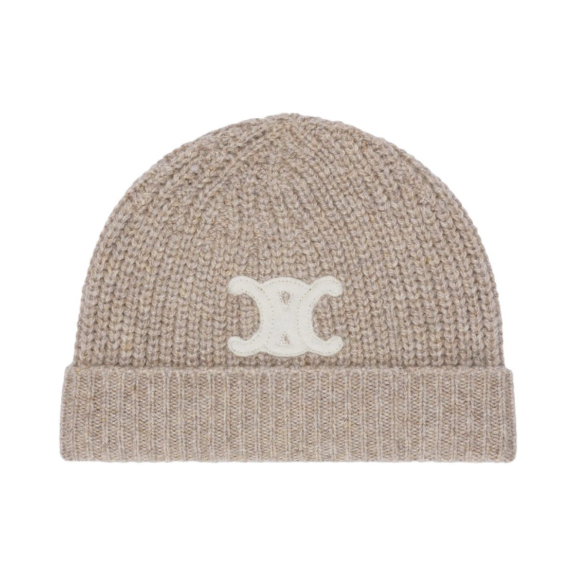 (W) 셀린느 심리스 캐시미어 트리옹프 클로시 햇 샌드((W) Celine Triomphe Cloche Hat in Seamless Cashmere Sand) - 1