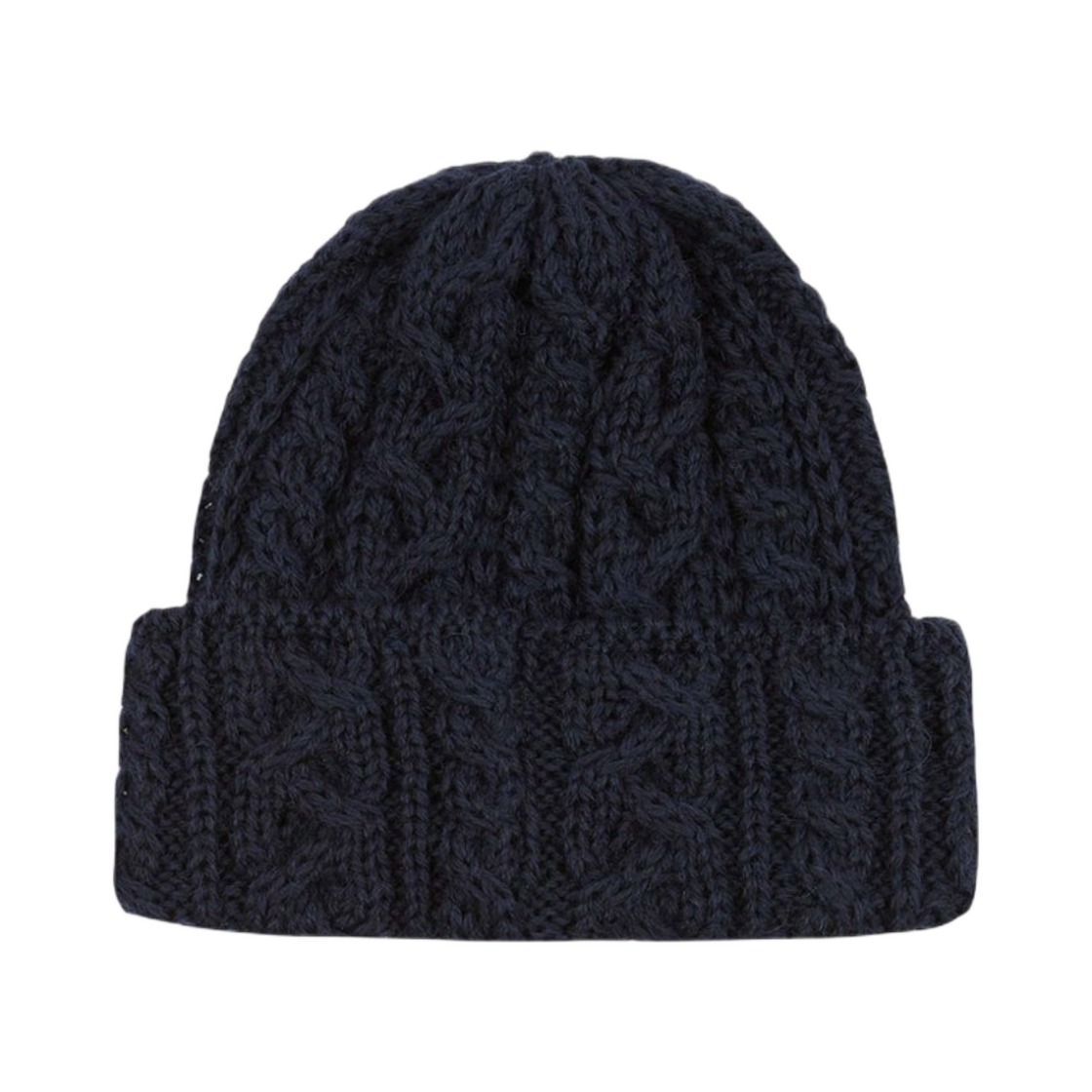 DR1AG1-24546-04-250 Drake's Wool Cable Knit Cap Navy