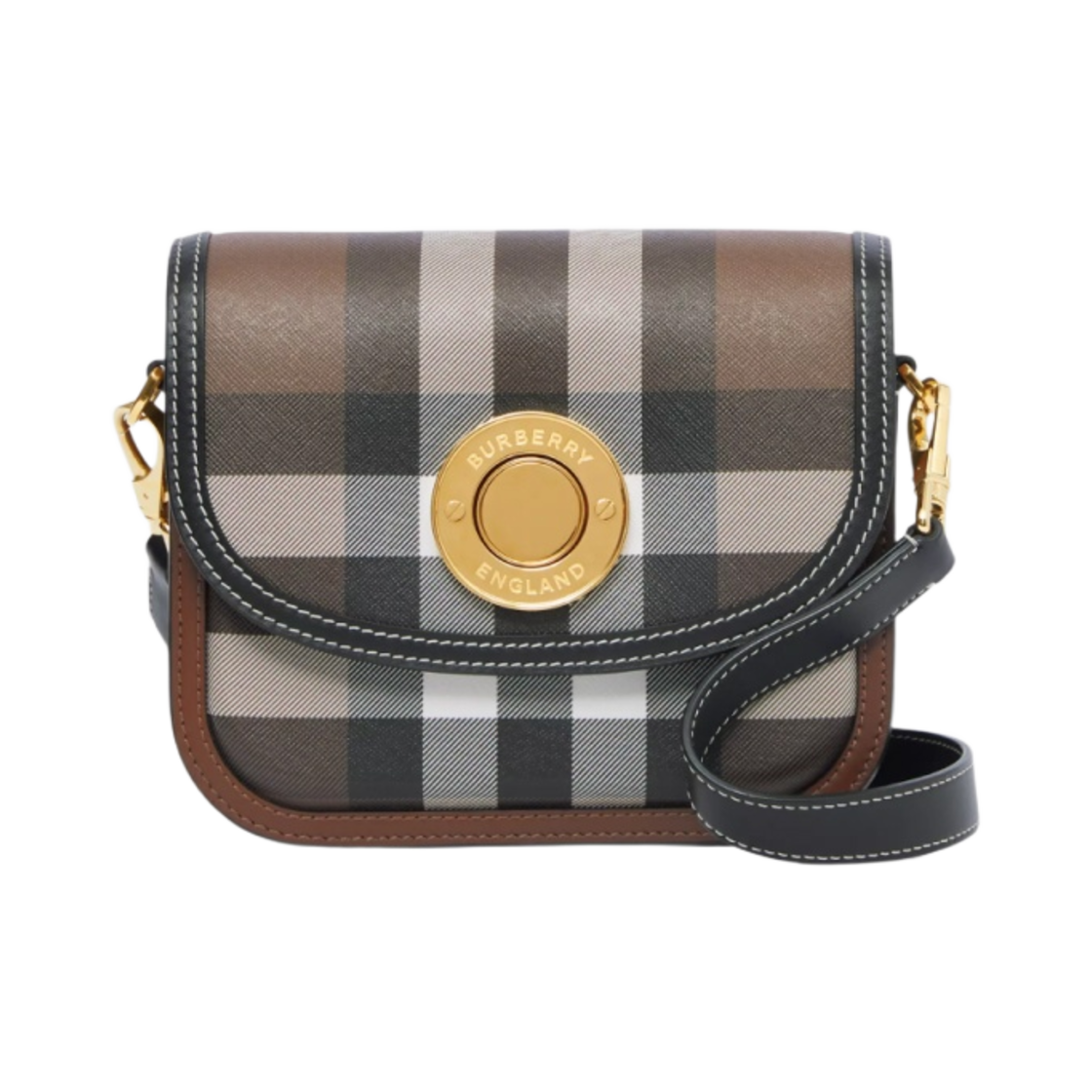 버버리 체크 레더 스몰 엘리자베스 백 브라운(Burberry Check and Leather Small Elizabeth Bag Brown) - 1