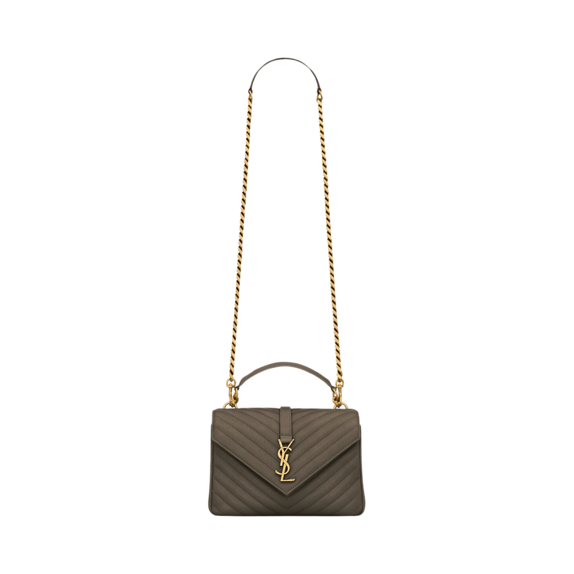 600279-BRM07-3212 Saint Laurent College Medium In Quilted Leather Light Musk