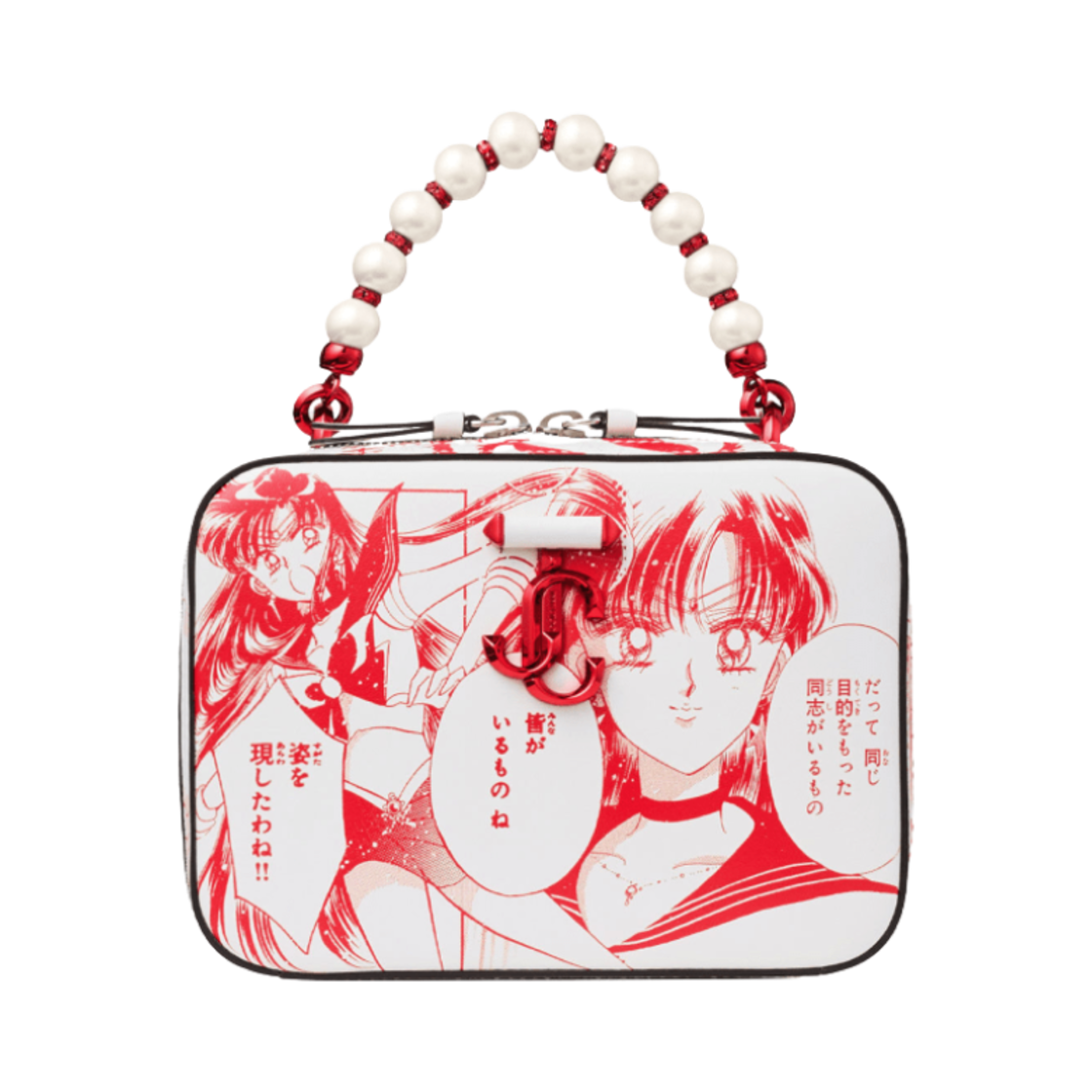SMAVENUEVANITYBAGCZG Jimmy Choo x Pretty Guardian Sailor Moon Sailor Mars Avenue Vanity Bag Red White