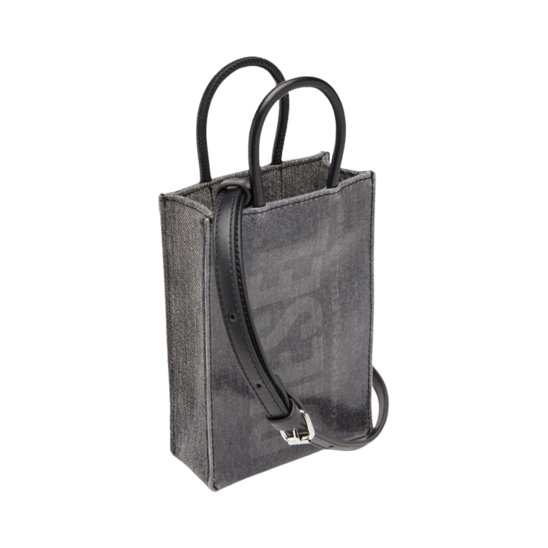 디젤 DSL 미니 쇼퍼백 인 코티드 마블 데님 블랙(Diesel DSL Mini Shopper Bag in Coated Marbled Denim Black) - 2