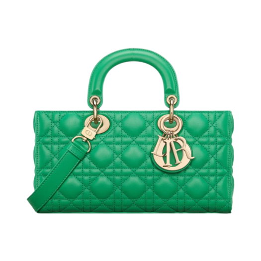 Dior Medium Lady D Joy Bag Cannage Lambskin Emerald Green