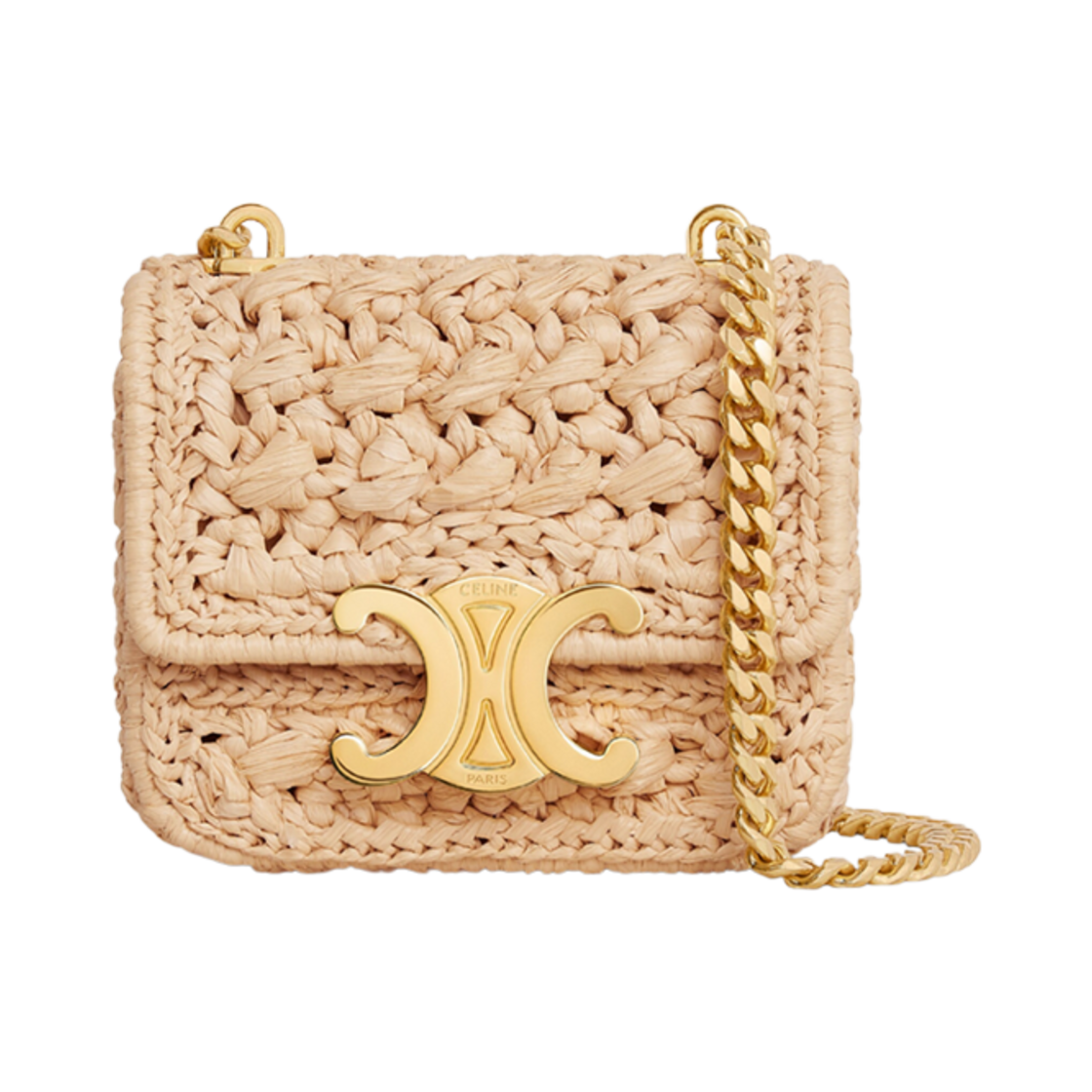 셀린느 미니 체인 클로드 라피아 이펙트 텍스타일 내츄럴(Celine Mini Chain Claude in Raffia Effect Textile Natural) - 1