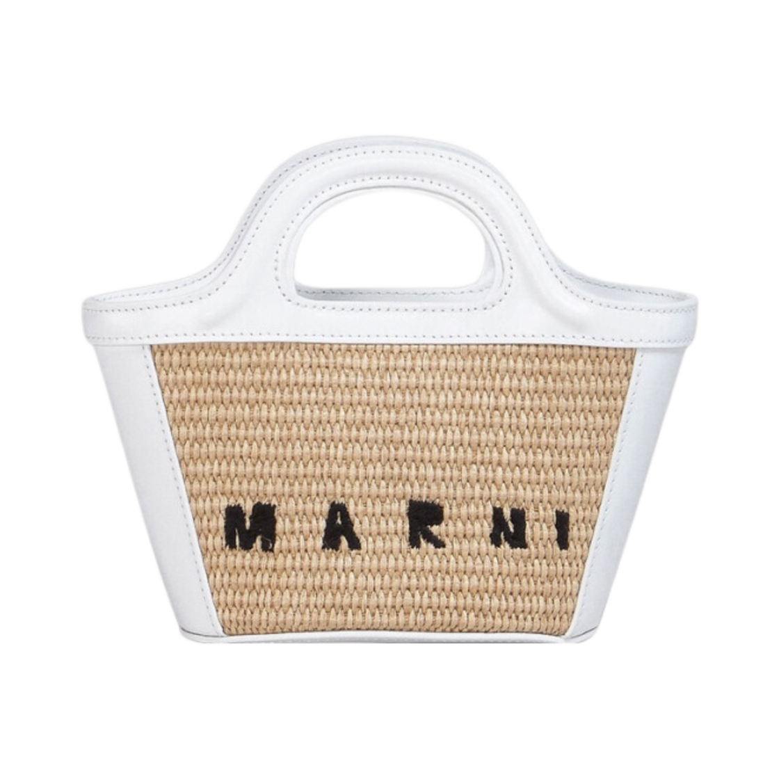 마르니 레더 & 라피아 트로피컬리아 마이크로백 샌드 스톰 화이트(Marni Leather & Raffia Tropicalia Micro Bag Sand Storm White) - 1