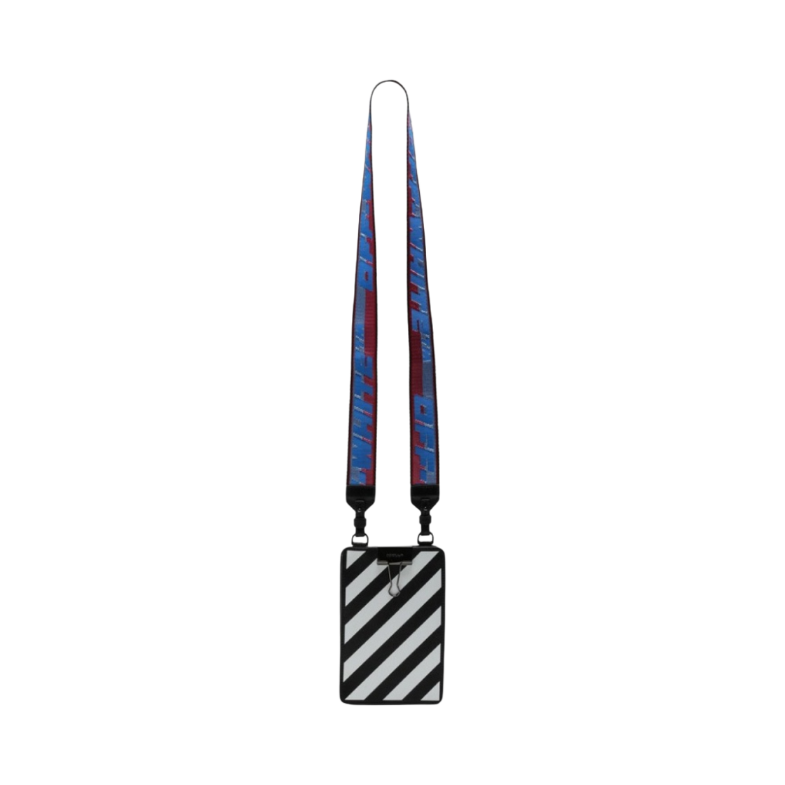 OWNV003S22LEA001 Off-White Binder Vertical Phone Bag White Black