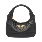Prada Nappa Leather Mini Bag with Topstitching Black
