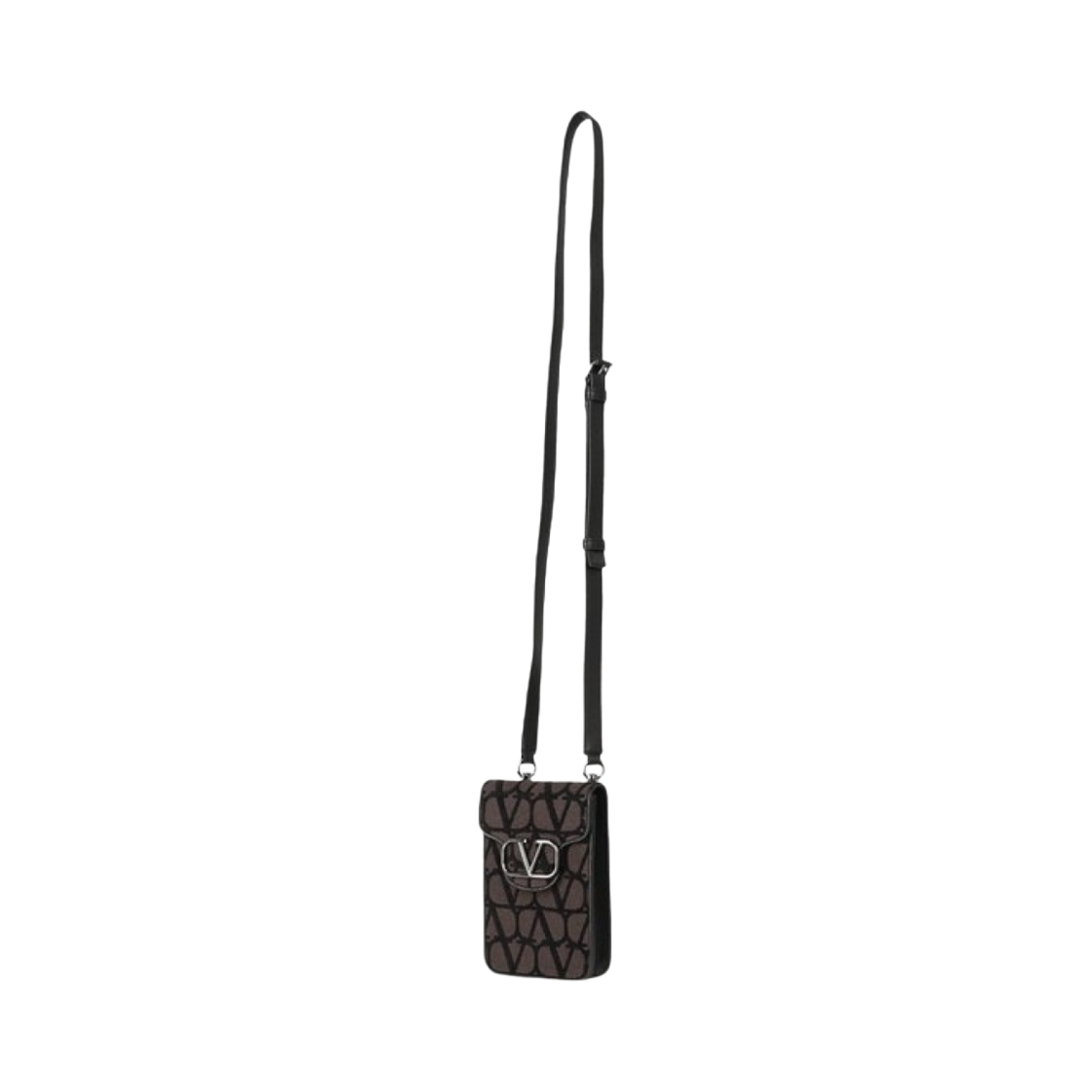 P0U34WWHU02 Valentino Mini Loco Toile Iconographe Crossbody Bag Fondant Black