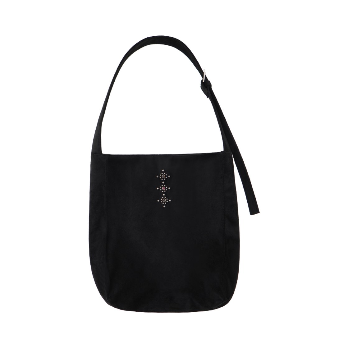 KS4CBBP001BK Kookeesee Suede Stud Shoulder Bag Black