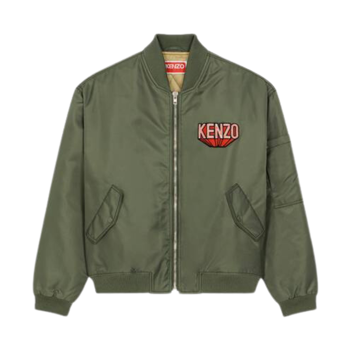FD65BL1279OC-51 Kenzo 3D Flight Bomber Jacket Dark Khaki