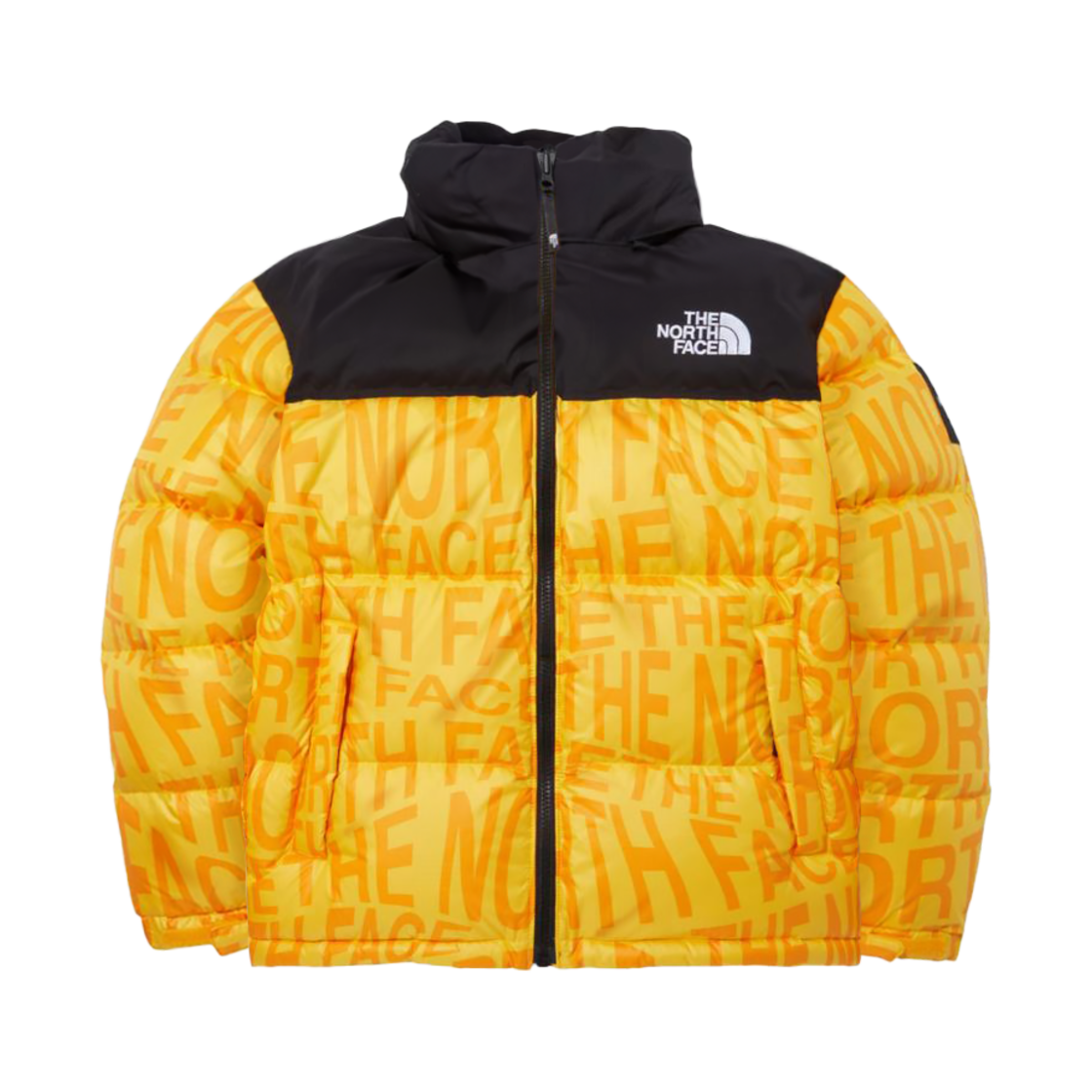 노스페이스 화이트 라벨 노벨티 눕시 다운 자켓 프린트 옐로우
