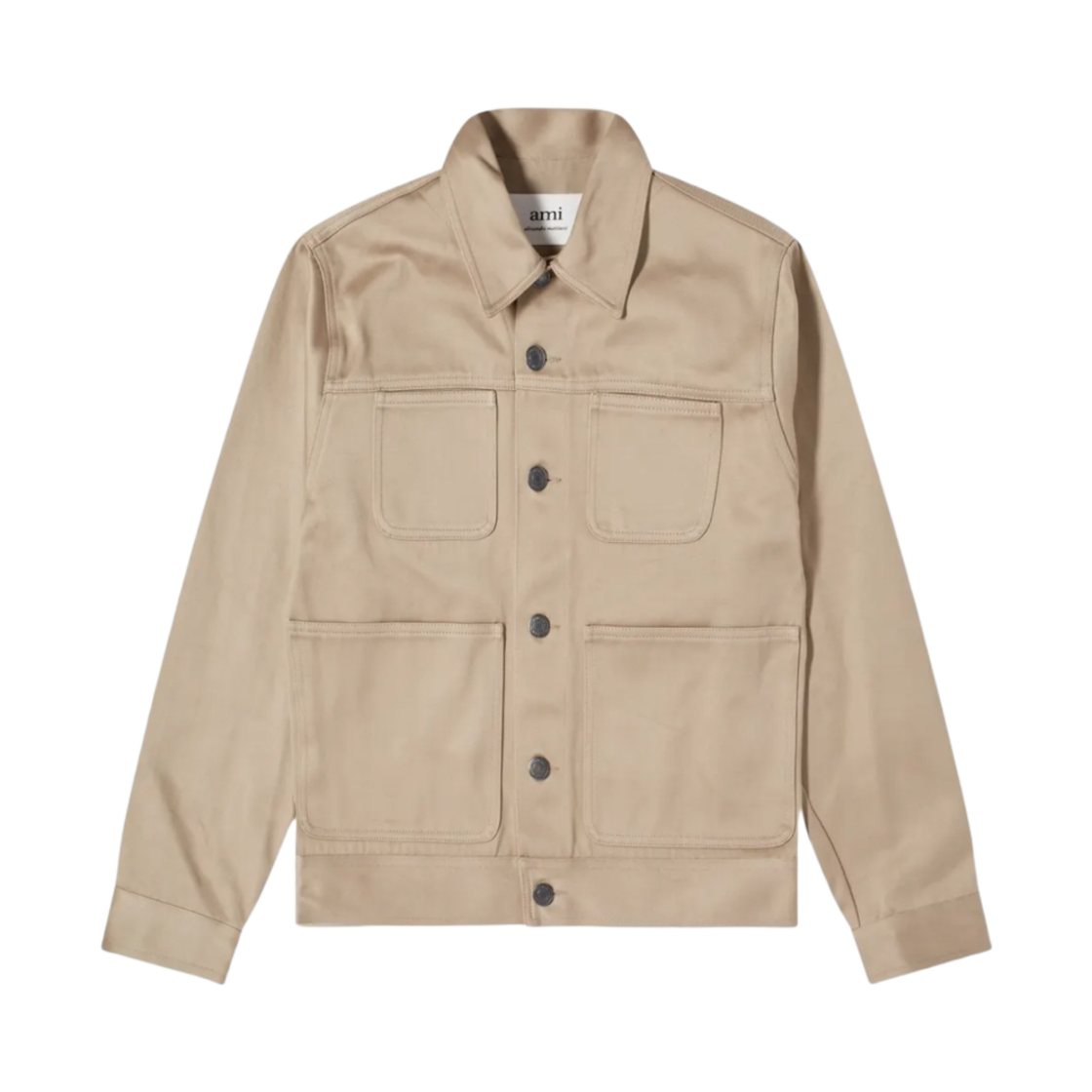 아미 프레스 버튼 워커 자켓 베이지(AMI Press Buttons Worker Jacket Beige) - 1