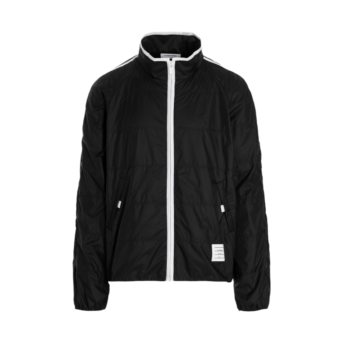 톰브라운 퀼트 립스탑 저지 라이닝 트랙 자켓 네이비