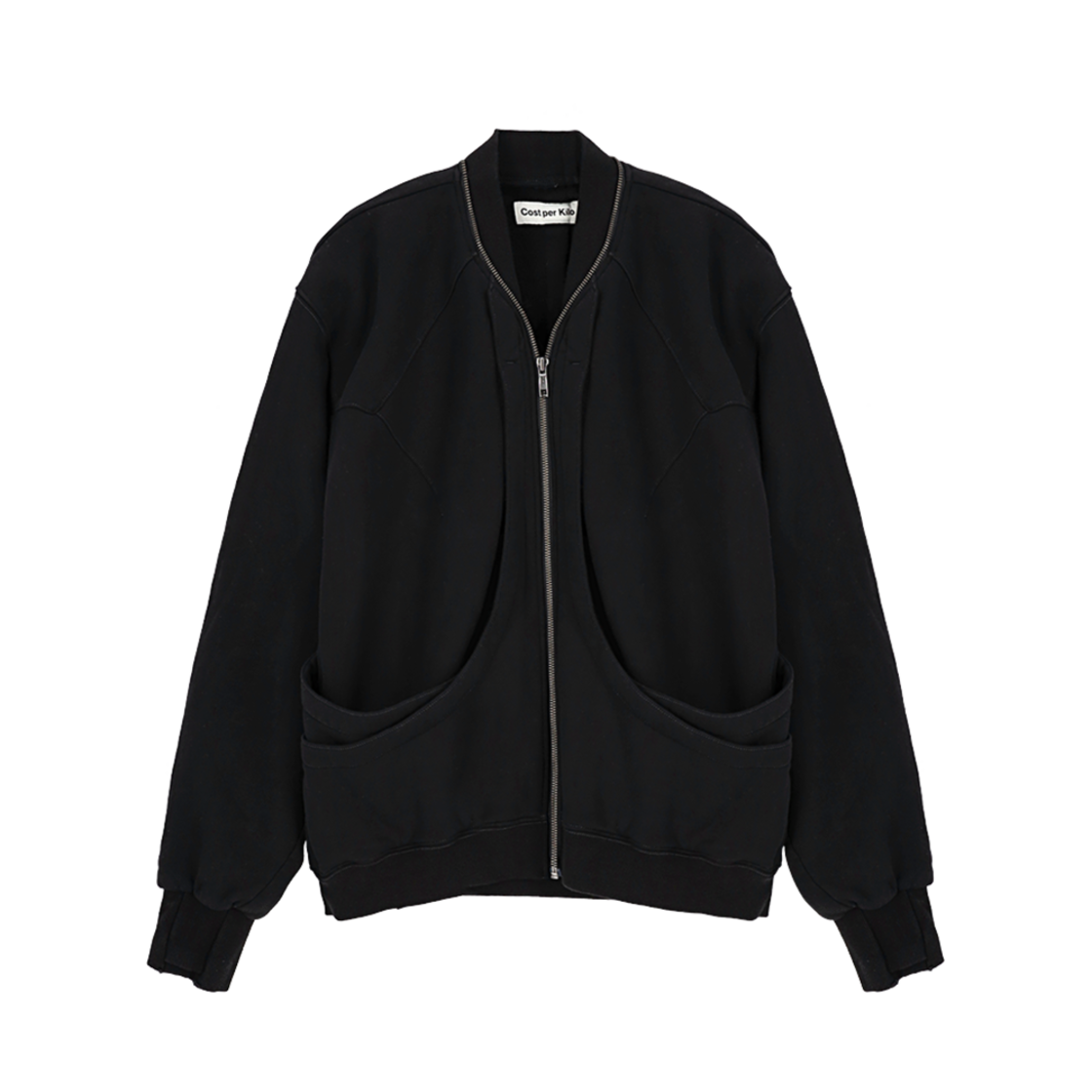 CK24AMSW01BK Cost Per Kilo Double Pocket Sweat Zip Jacket Black