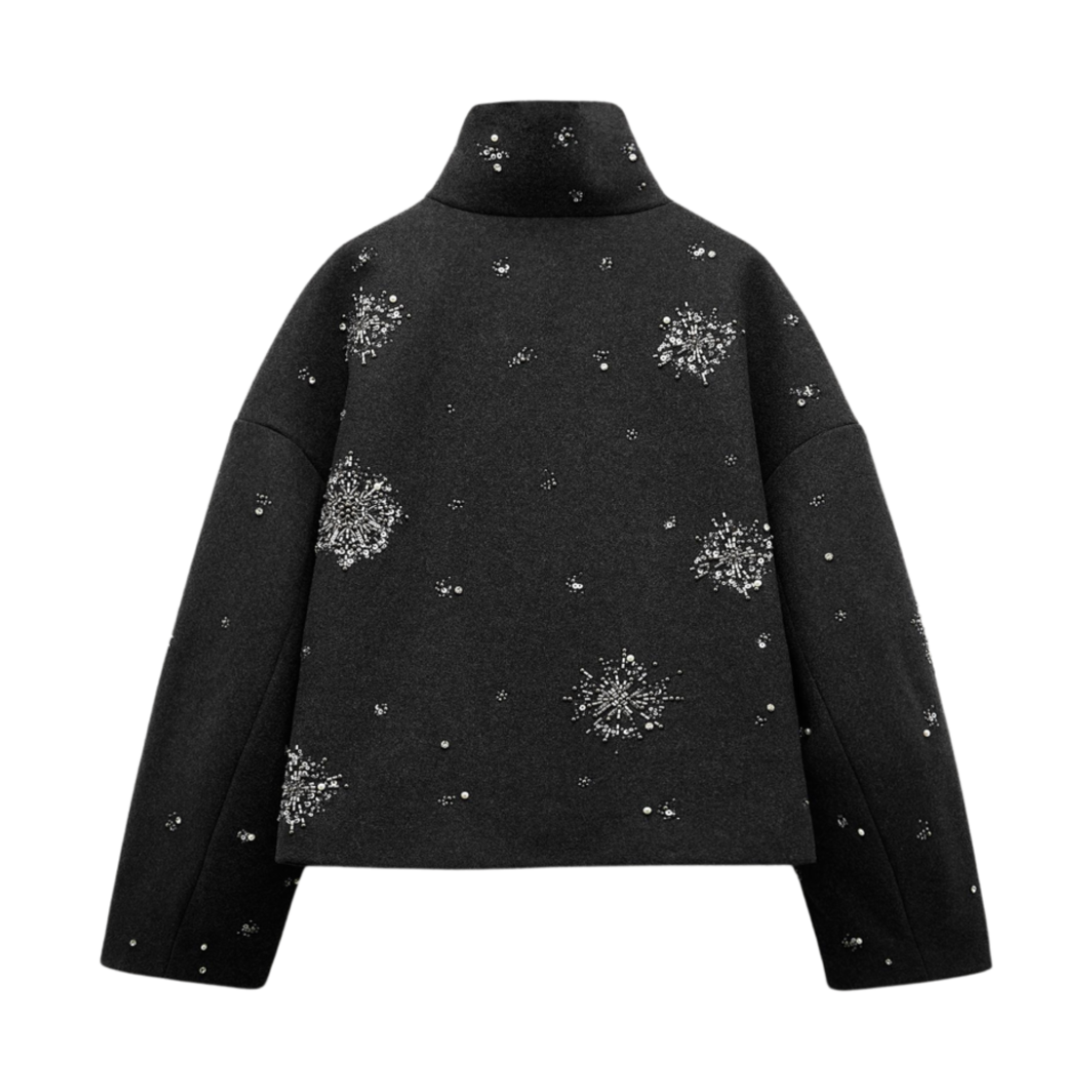 (W) 자라 시퀸 자수 자켓 ZW 컬렉션 그레이((W) Zara Sequin Embroidered Jacket ZW Collection Grey) - 2