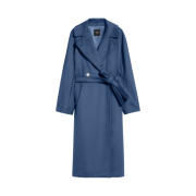 (W) Max Mara Resina Wool Coat Navy