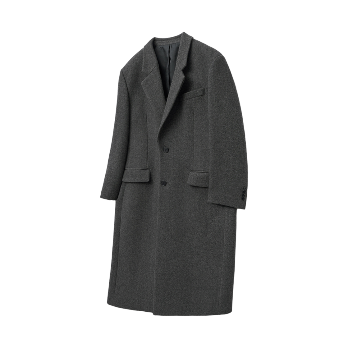 티엔지티 그레이 Redford 대디핏 헤링본 싱글브레스트 코트(TNGT Redford Dady-Fit Herringbone Single Breast Coat Grey)