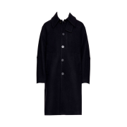 Wooyoungmi Wool Balmacan Coat Black