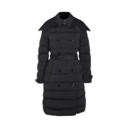 (W) Burberry Detachable Hood Down Filled Coat Black